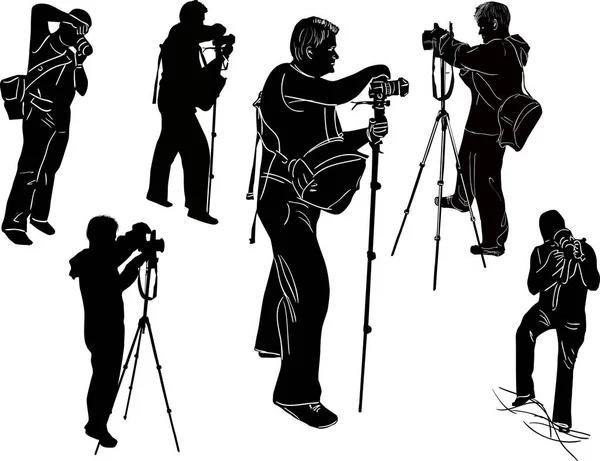 Six black photographers collection — Stock Vector