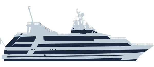 Barco gris aislado sobre fondo blanco — Vector de stock