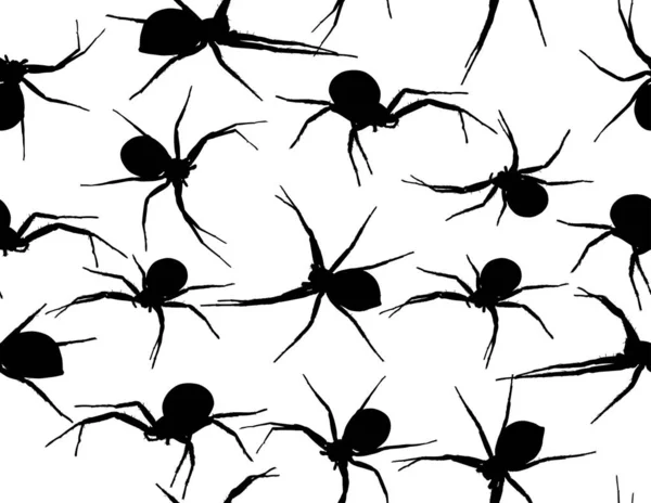 Black spiders seamless background — Stock Vector