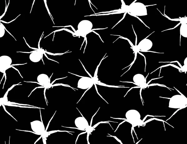 Arañas blancas fondo sin costuras — Archivo Imágenes Vectoriales