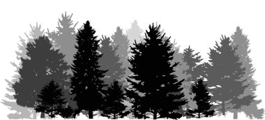 strip with grey and black firs clipart
