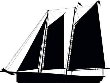 üç yelkenli siyah tekne