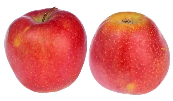 Czerwone Pyszne Jabłka Izolowane Białym Tle — Zdjęcie stockowe