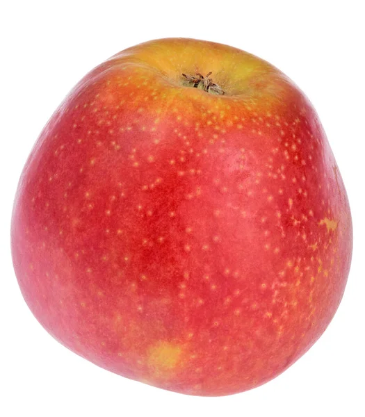 Röd Läcker Äpple Isolerad Vit Bakgrund — Stockfoto