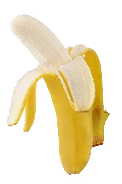 Gelbe Banane Isoliert Auf Weißem Hintergrund — Stockfoto