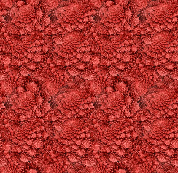 Abstraktní Bezešvé Pozadí Červené Brokolice Romanesco — Stock fotografie