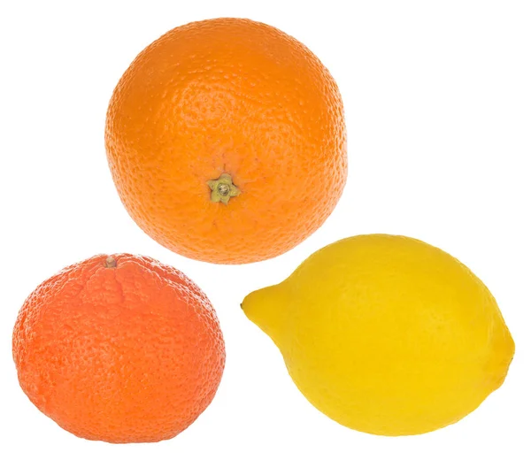 在白色背景上分离的一组柑橘 — 图库照片