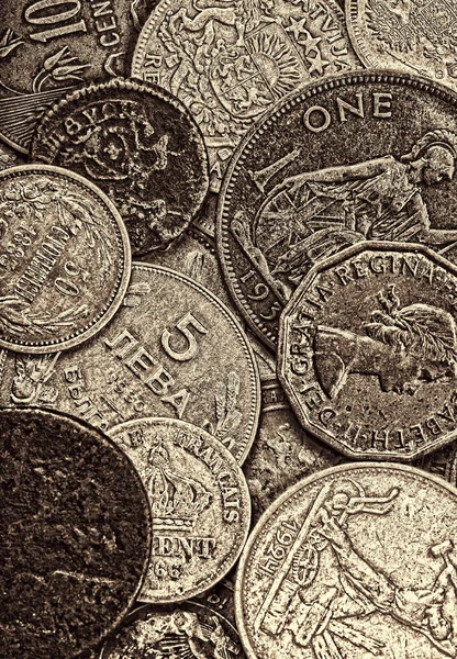 Photo Old Coins Background — Stock Photo, Image