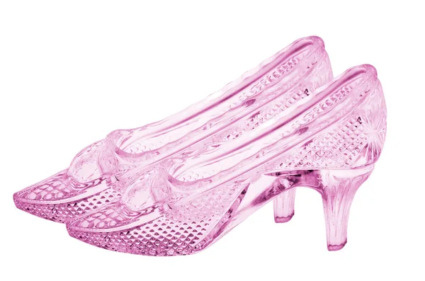 Zapatos Cristal Mujer Aislados Sobre Fondo Blanco — Foto de Stock