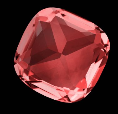 Kırmızı yakut siyah arkaplanda izole edildi