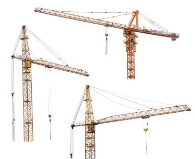 Kaldırma vinçleri beyaz arkaplanda izole edilir