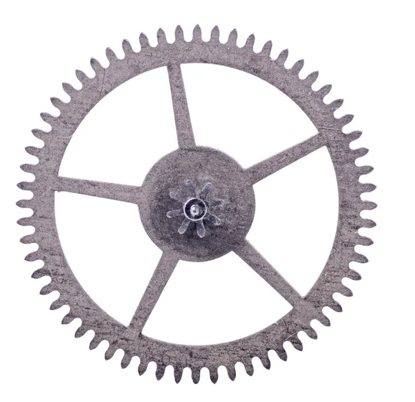 Old Steel Gear Isolated White Background — Stock Photo, Image