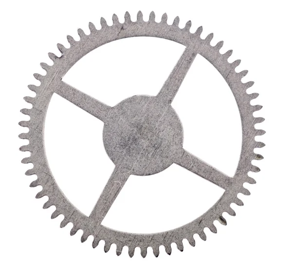 Old Steel Gear Isolated White Background — Stock Photo, Image