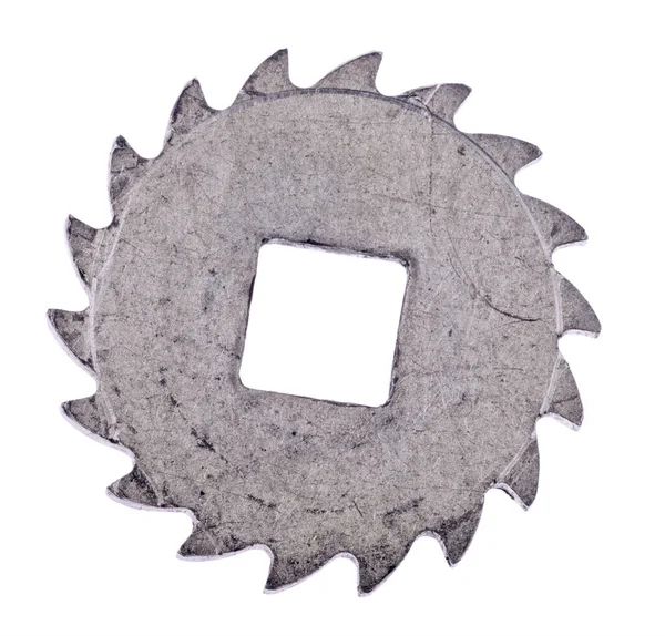 Old Steel Gear Isolated White Background — Stock Photo, Image