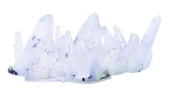 白色背景下隔绝的天然山地晶体 — 图库照片