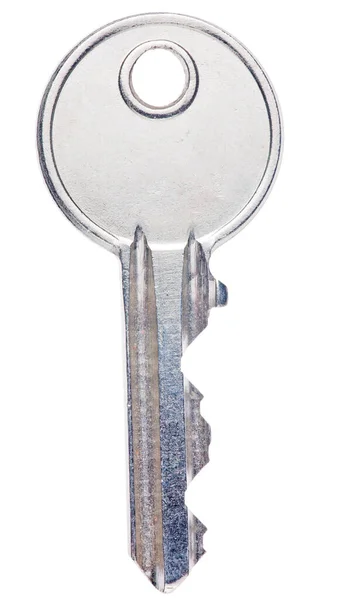 Beyaz Arkaplanda Izole Edilmiş Çelik Anahtar — Stok fotoğraf