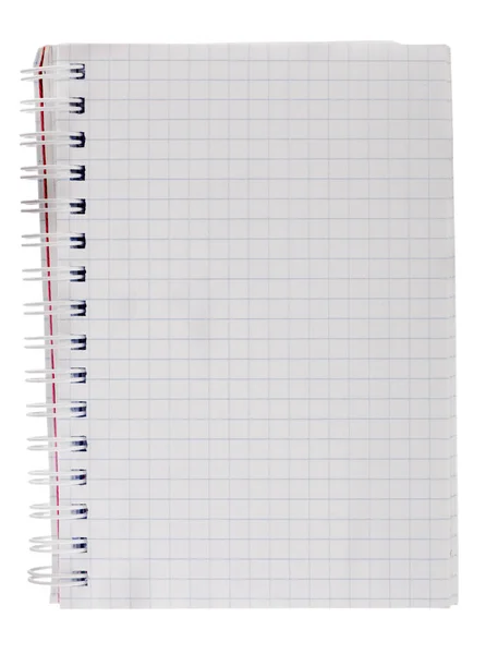 Papír Notebook Elszigetelt Fehér Háttér — Stock Fotó