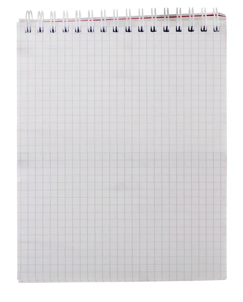 Χαρτί Σημειωματάριο Απομονώνονται Λευκό Φόντο — Φωτογραφία Αρχείου