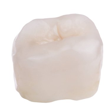 Beyaz arkaplanda izole edilmiş tek diş