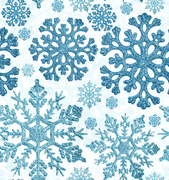 青い雪の結晶の背景を持つ — ストック写真