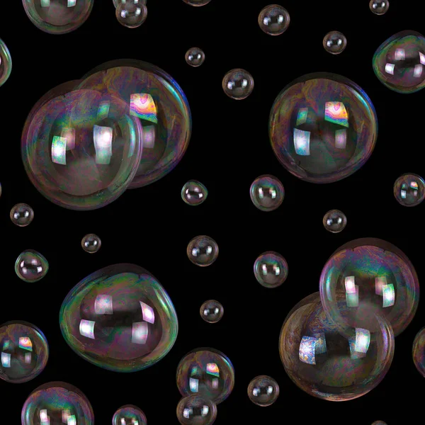 Different Soap Bubbles Seamless Background — Stock Photo, Image