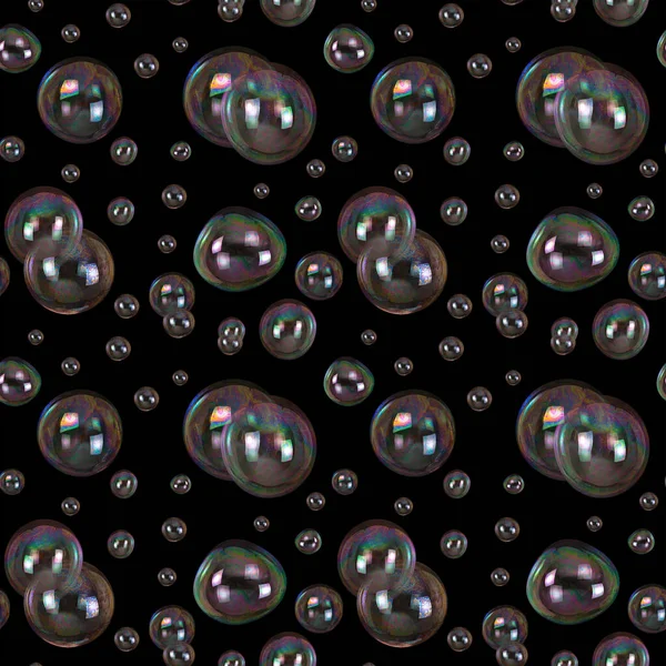 Different Soap Bubbles Seamless Background — Stock Photo, Image