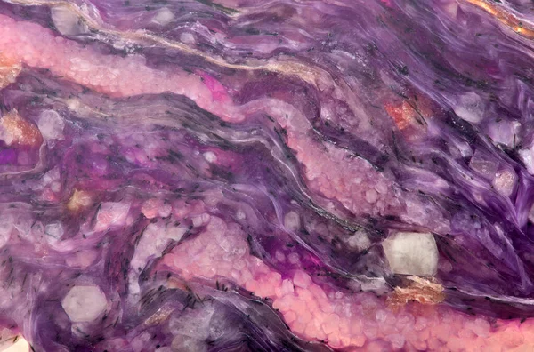 Charoite Pierre Texture Macro Photo — Photo