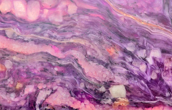 Charoite Pierre Texture Macro Photo — Photo