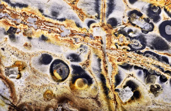 Textura Riolite Dourada Cinza Macro — Fotografia de Stock