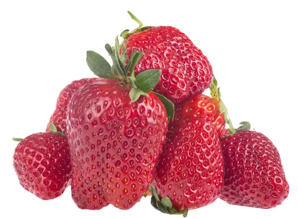 红色成熟草莓 在白色背景下分离 — 图库照片