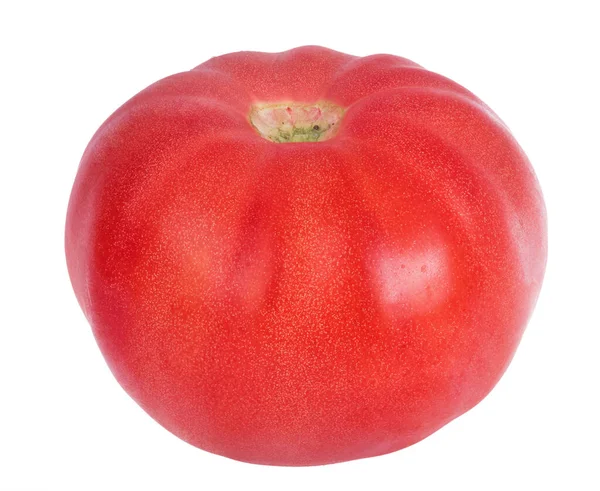 Bright Red Single Tomato Isolated White Background — Stock Photo, Image