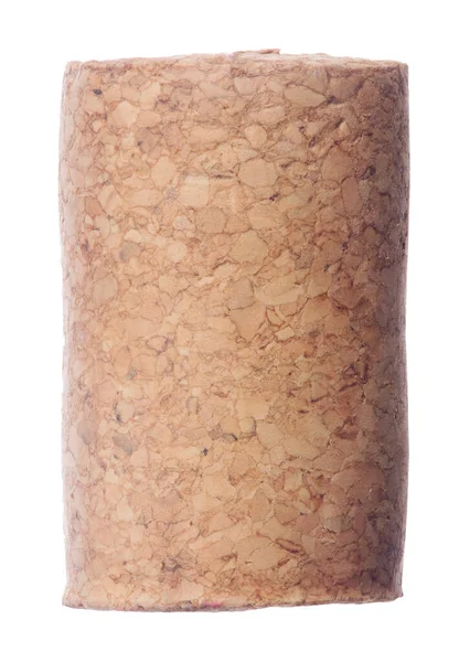 Single Wine Cork Isolated White Background — Stock Photo, Image
