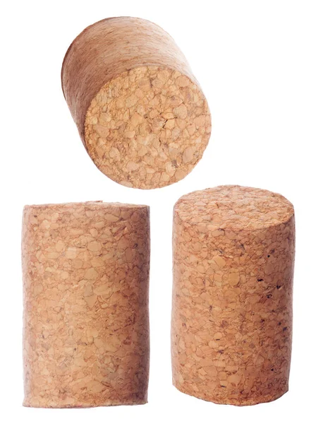 Three Wine Corks Isolated White Background — Stock Photo, Image