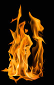 ilustrace s jasným plamenem na černém pozadí