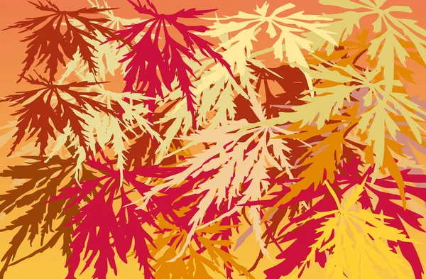 Illustration Orange Leaves Background — Stock Vector