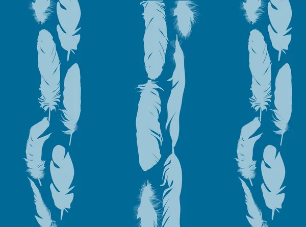 Иллюстрация Перьями Полосы Изолированы Синем Фоне — стоковый вектор