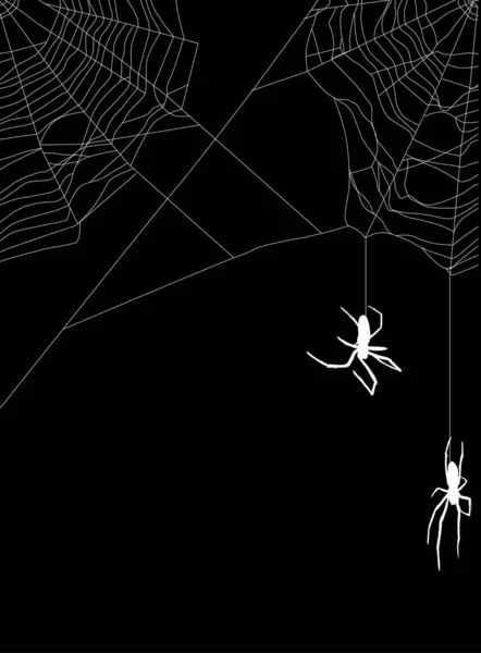 Ilustración Con Tela Araña Aislada Sobre Fondo Negro — Vector de stock