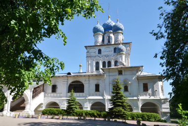 Kilise, Kazan simgesi, Tanrı'nın annesi altında mavi gökyüzü, Kolomenskoye, Moskova, Rusya Federasyonu