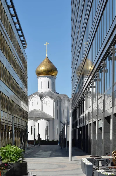 Templo São Nicolau Abaixo Céu Azul Tverskaya Zastava Moscou — Fotografia de Stock