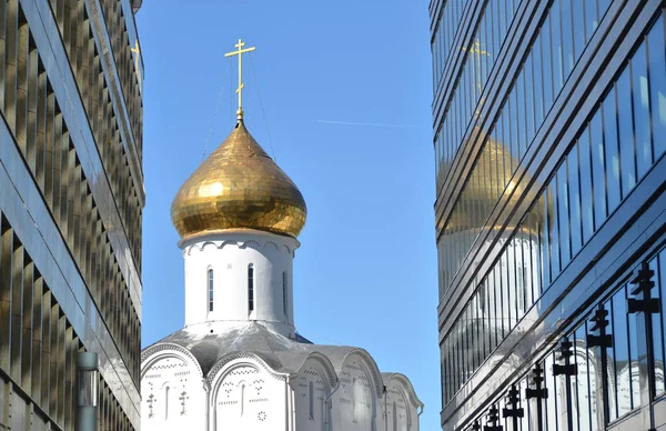 Temple Nicholas Modern Buildings Moscow — Stock Photo, Image