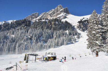 Güzel görkemli Dağları Braunwald, İsviçre