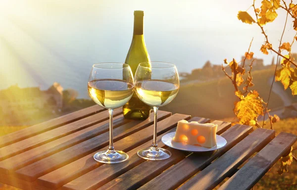 Wijn Druiven Tegen Geneva Lake Zwitserland — Stockfoto