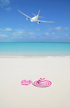 Tropik bir adadan gelen uçaklar.