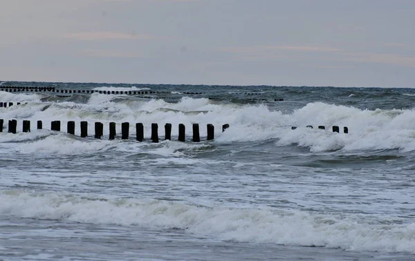 Farliga Vågor Över Polska Havet — Stockfoto