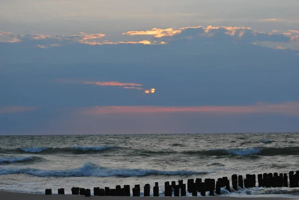 Solnedgång Över Havet — Stockfoto