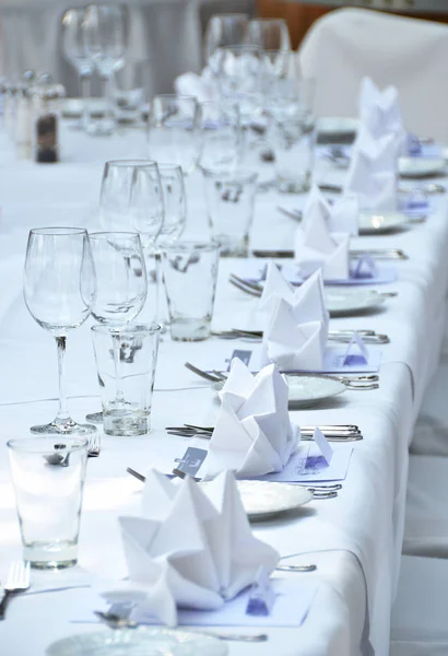 Hochzeit Weißer Tisch Details — Stockfoto