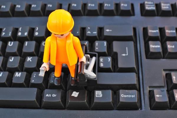 Little Worker Keyboard — Stock Photo, Image