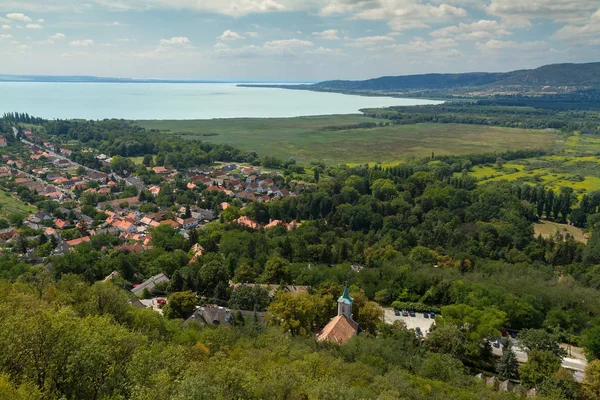 Beau Paysage Hongrois Depuis Lac Balaton Près Petit Village Szigliget — Photo