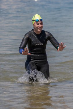 Üçüncü popüler Crossing Yüzme Şampiyonası Palamos İspanya'nın küçük bir kasabasında. 05. 20. 2018 İspanya