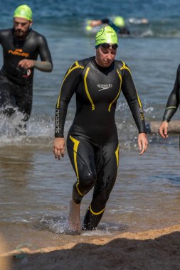 Üçüncü popüler Crossing Yüzme Şampiyonası Palamos İspanya'nın küçük bir kasabasında. 05. 20. 2018 İspanya